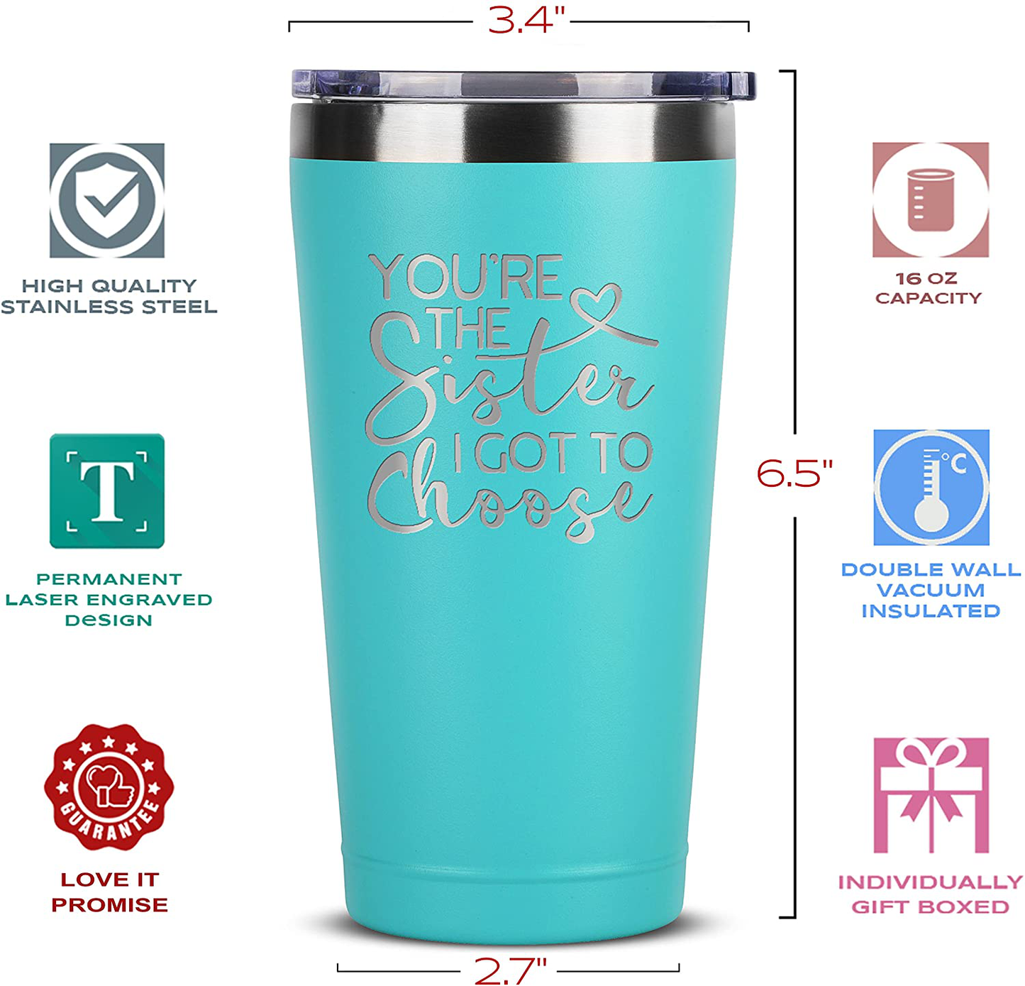 Best Friend Birthday Gifts for Women - Best Friend Friendship Gifts Set - Sister I Got To Choose Unique Birthday Gifts for Women BFF, Bestie, Friend - Gift Set with Tumbler, Fuzzy Socks & Card Arts & Entertainment > Party & Celebration > Gift Giving Sodilly   