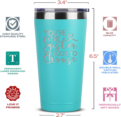 Best Friend Birthday Gifts for Women - Best Friend Friendship Gifts Set - Sister I Got To Choose Unique Birthday Gifts for Women BFF, Bestie, Friend - Gift Set with Tumbler, Fuzzy Socks & Card Arts & Entertainment > Party & Celebration > Gift Giving Sodilly   