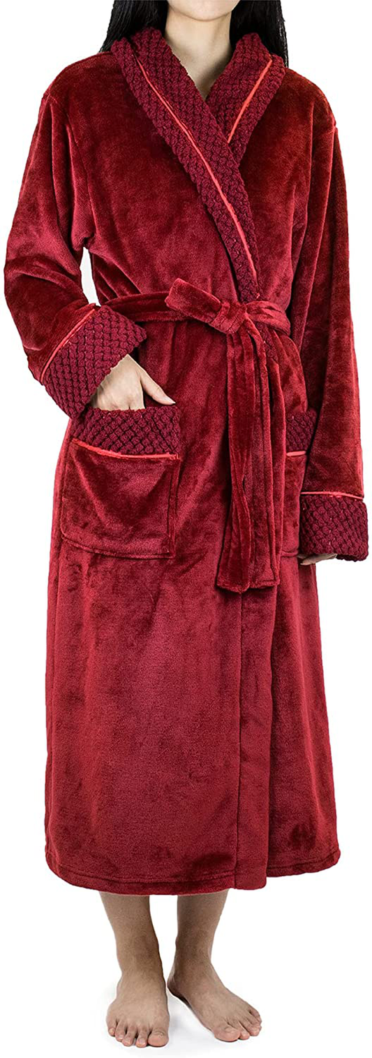 PAVILIA Soft Plush Women Fleece Robe, Cozy Bathrobe, Female Spa Robe, Waffle Apparel & Accessories > Clothing > Sleepwear & Loungewear > Robes Kylie Max   