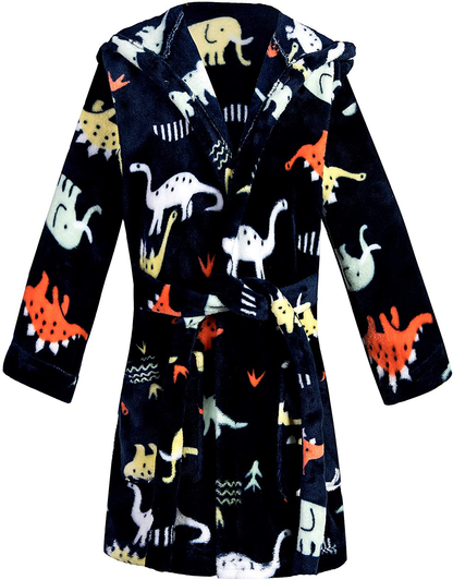 Kids Little Boys Girls Cartoon Animal Hooded Bathrobe Toddler Robe Pajamas Sleepwear Apparel & Accessories > Clothing > Sleepwear & Loungewear > Robes Kylie Max   