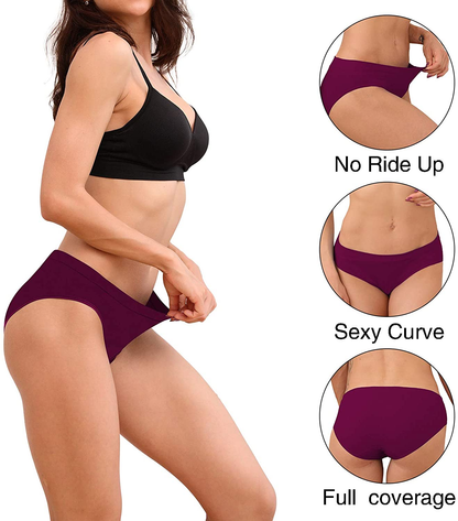 R RUXIA Women'S Hipster Panties Seamless Low-Rise Cheekini Panty Soft Stretch Bikini Underwear (Multi Colors,Pack of 5) … Apparel & Accessories > Clothing > Underwear & Socks > Underwear R RUXIA   