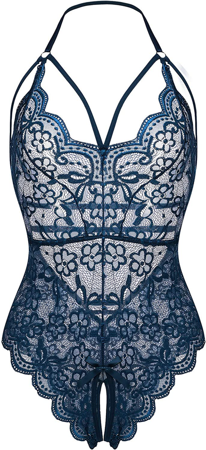 LOLLO VITA Women Lingerie Lace Bodysuit One Piece Babydoll Teddy Chemise Sleepwear Apparel & Accessories > Clothing > Underwear & Socks > Lingerie LOLLO VITA Green XX-Large 