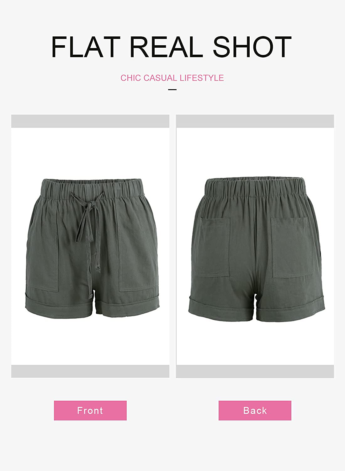 Dokotoo Womens Comfy Drawstring Casual Elastic Waist Pocketed Shorts Apparel & Accessories > Clothing > Shorts Kylie Max   