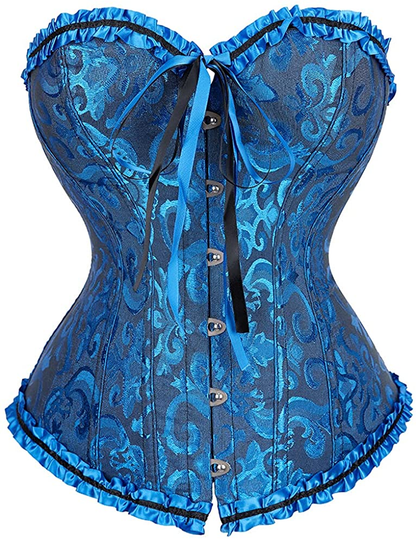 Black Corset Top Waist Trainer Corsets for Women Body Shaper Bustiers Lingerie Renaissance Costume Apparel & Accessories > Clothing > Underwear & Socks > Lingerie CZIFFRA Blackblue 6X-Large 