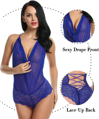 Avidlove Women Sexy Lingerie Teddy One Piece Lace Halter Babydoll Bodysuit Apparel & Accessories > Clothing > Underwear & Socks > Lingerie Kylie Max   