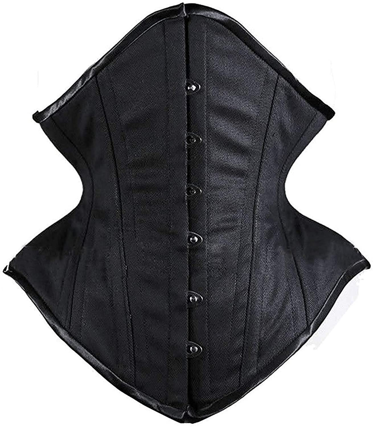 SHAPERX Women'S Heavy Duty Corset Double Steel Boned Waist Trainer Corsets Underbust Body Shaper Apparel & Accessories > Clothing > Underwear & Socks > Lingerie SHAPERX Black (Long Torso) Large 
