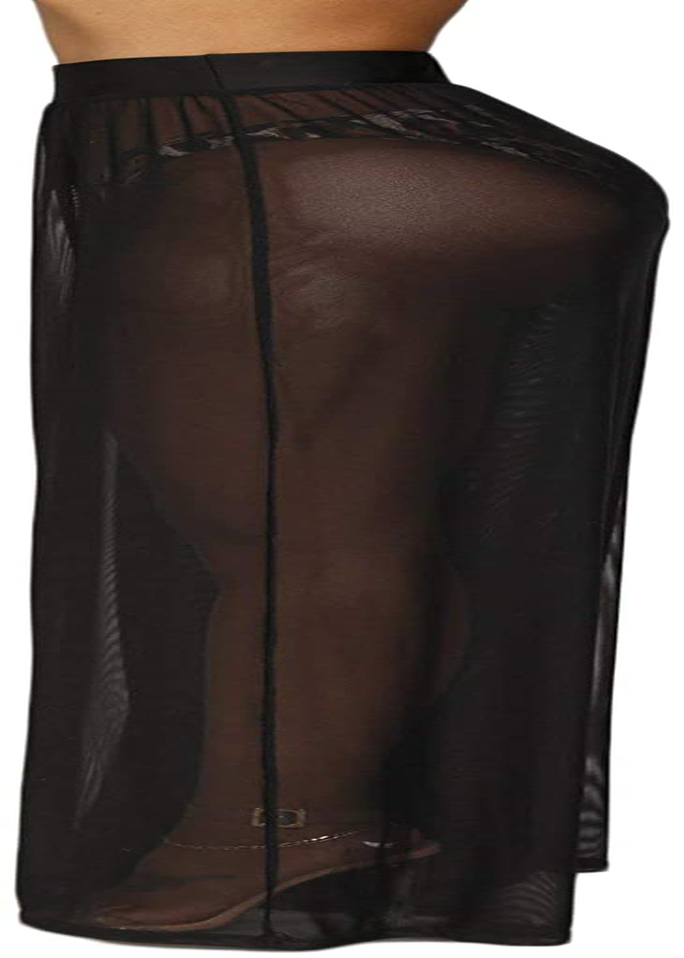 Awoscut Women See through Sheer Mesh Pants Beach Swimsuit Bikini Bottom Cover up Party Club Elastic High Waist Wide Leg Pants Apparel & Accessories > Clothing > Swimwear Kylie Max   