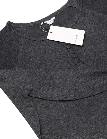 Ekouaer Sleepwear Men'S Nightshirt Short Sleeve Pajamas Comfy Big & Tall Henley Sleep Shirt M-XXXL Apparel & Accessories > Clothing > Sleepwear & Loungewear > Nightgowns Kylie Max   