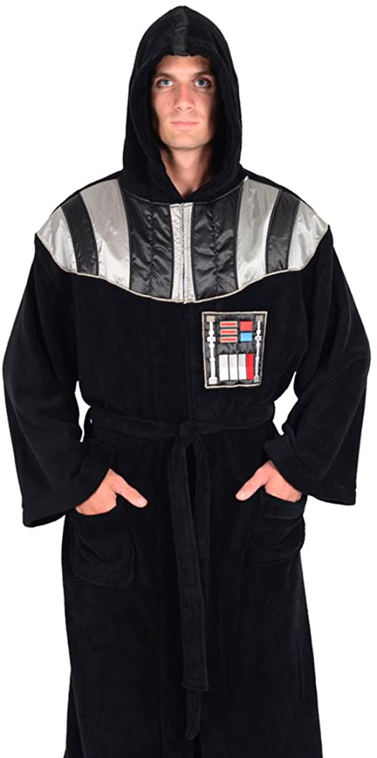 Star Wars Darth Vader Uniform Fleece Bathrobe Big and Tall Black Apparel & Accessories > Clothing > Sleepwear & Loungewear > Robes Kylie Max   