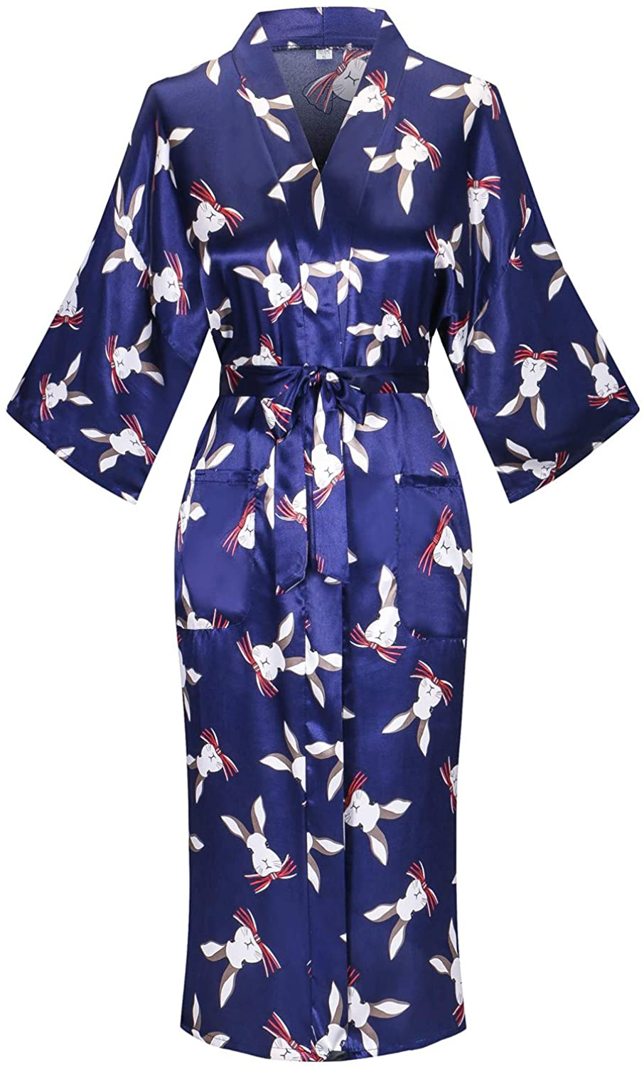 Women'S Floral/Patterned Silky Kimono Robes Long Satin Bathrobes Sleepwear Loungewear Apparel & Accessories > Clothing > Sleepwear & Loungewear > Robes MissNina Style 3 Small 