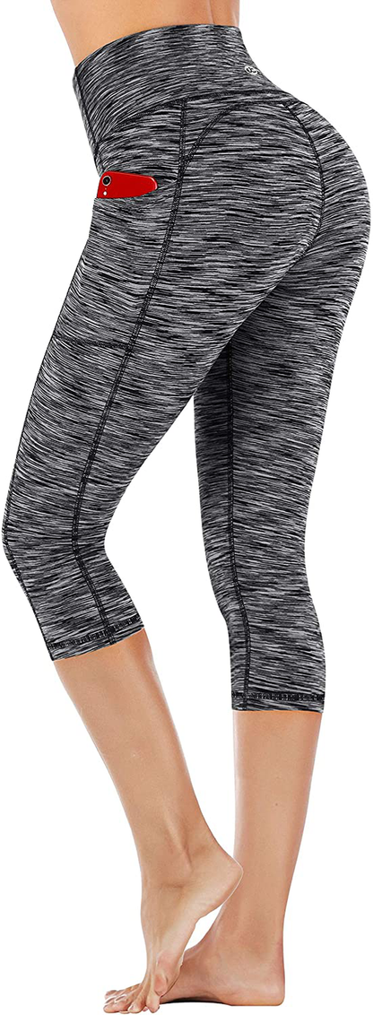 Ewedoos Women's Yoga Pants with Pockets - Leggings with Pockets, High Waist Tummy Control Non See-Through Workout Pants Apparel & Accessories > Clothing > Activewear Ewedoos Capris Mattblack Medium 