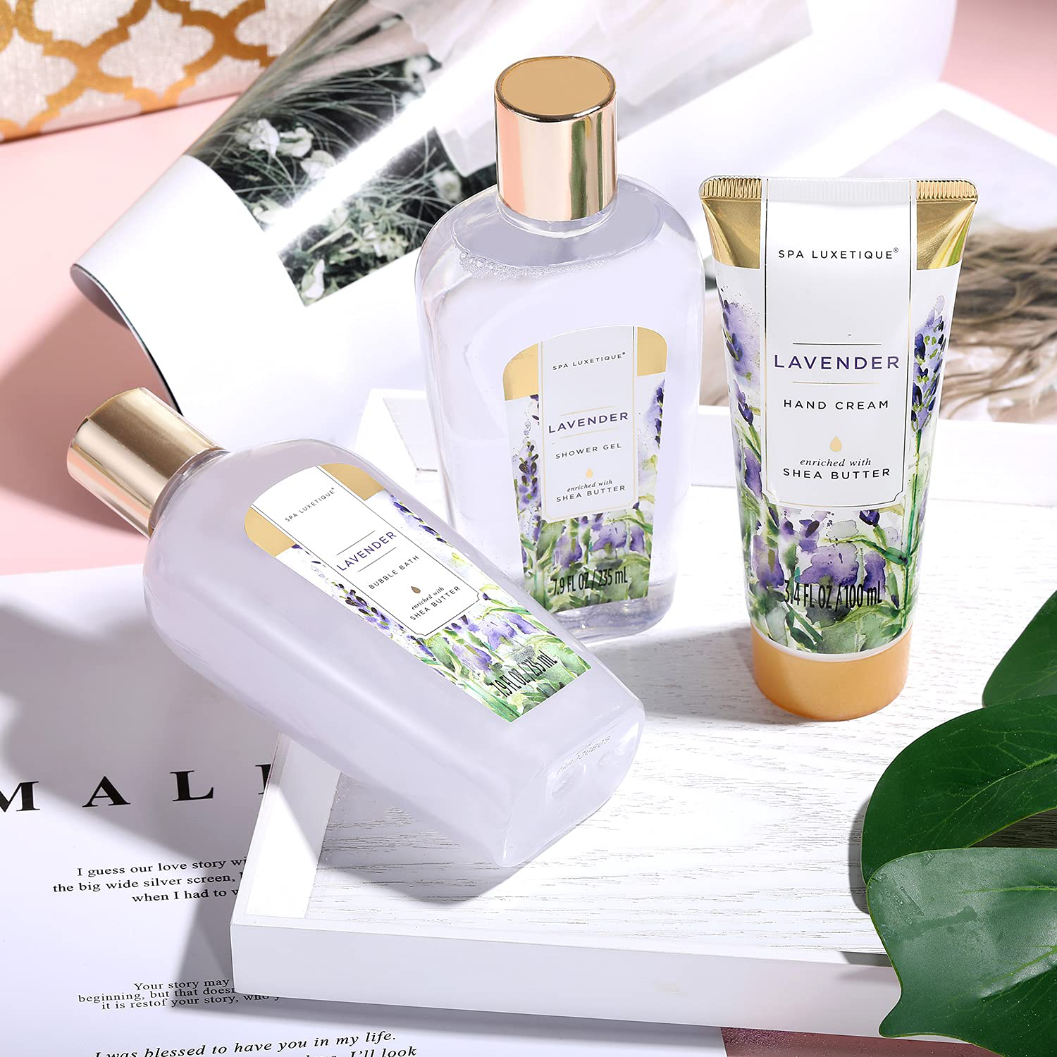 Spa Luxetique Spa Gift Basket, Gift Set for Women - 15pcs Lavender Spa Baskets, Relaxing Spa Kit Includes Bubble Bath, Bath Bombs, Massage Oil, Bath Set for Women Gifts, Christmas Gifts for Women. Arts & Entertainment > Party & Celebration > Gift Giving spa luxetique   