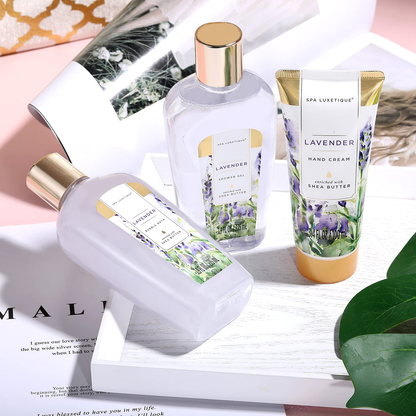 Spa Luxetique Spa Gift Basket, Gift Set for Women - 15pcs Lavender Spa Baskets, Relaxing Spa Kit Includes Bubble Bath, Bath Bombs, Massage Oil, Bath Set for Women Gifts, Christmas Gifts for Women. Arts & Entertainment > Party & Celebration > Gift Giving spa luxetique   