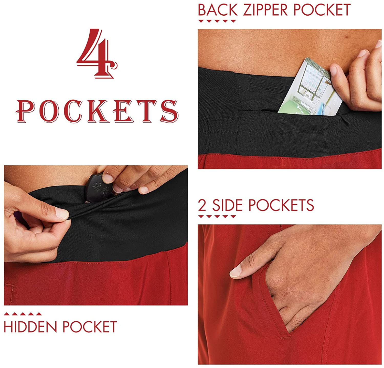 BALEAF Women'S 7 Inches Long Running Shorts with Liner Lounge Sport Gym Shorts Back Zipper Pocket Apparel & Accessories > Clothing > Shorts Kylie Max   