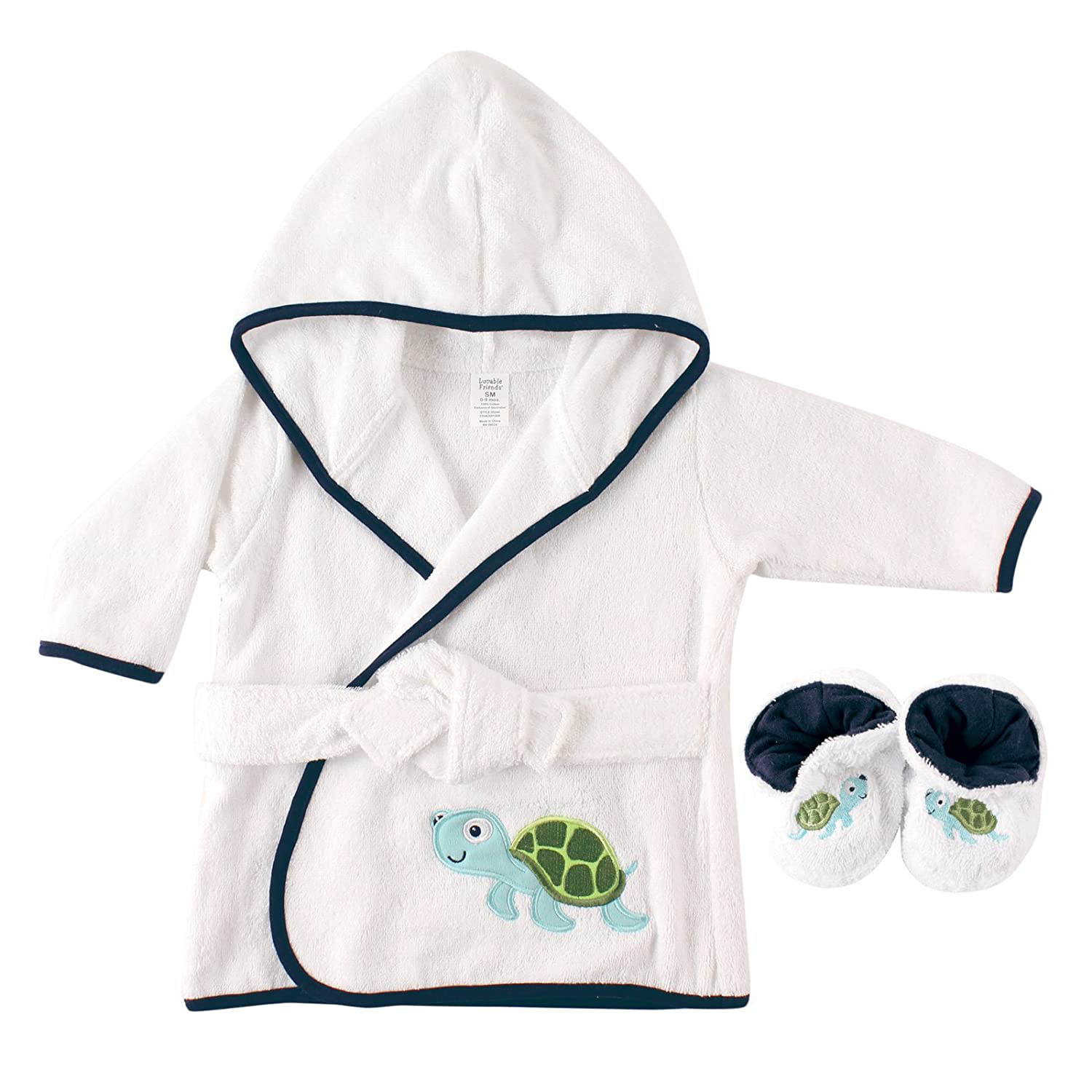 Luvable Friends Unisex Baby Cotton Terry Bathrobe, Turtle, One Size Apparel & Accessories > Clothing > Sleepwear & Loungewear > Robes Kylie Max   