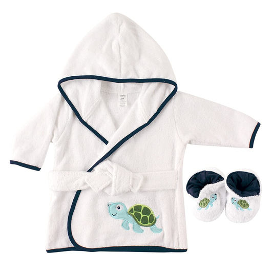 Luvable Friends Unisex Baby Cotton Terry Bathrobe, Turtle, One Size Apparel & Accessories > Clothing > Sleepwear & Loungewear > Robes Kylie Max   