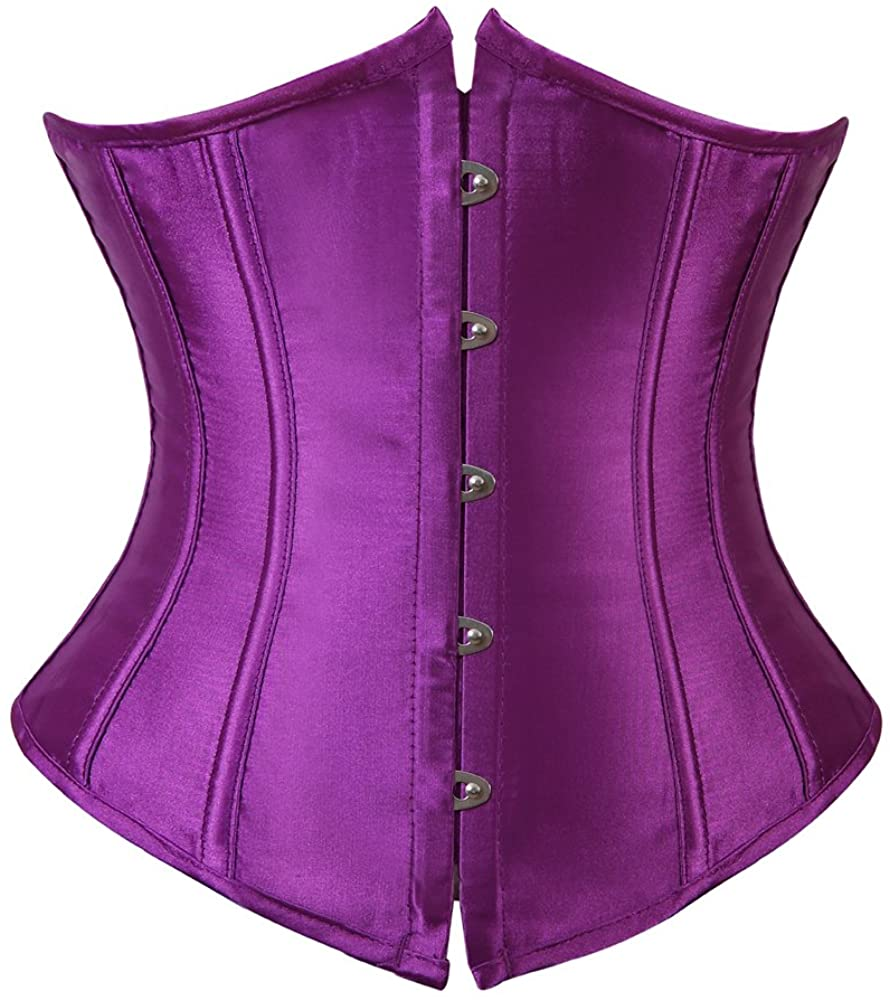 Frawirshau Women'S 9427 Lace up Boned Underbust Waist Trainer Corset Apparel & Accessories > Clothing > Underwear & Socks > Lingerie frawirshau Purple Waist:34"-35"/3XL 