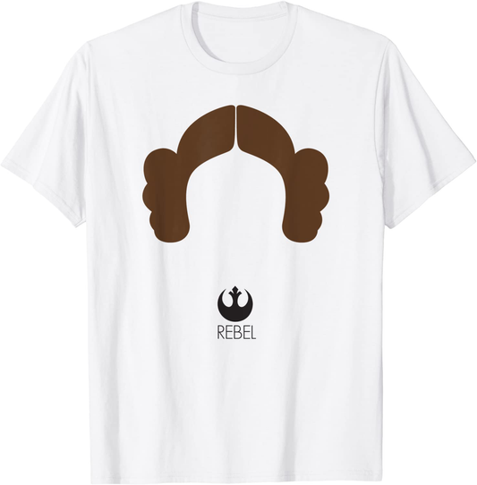 Star Wars Princess Leia Hair Icon Rebel Alliance T-Shirt T-Shirt Apparel & Accessories > Clothing > Activewear Kylie Max   