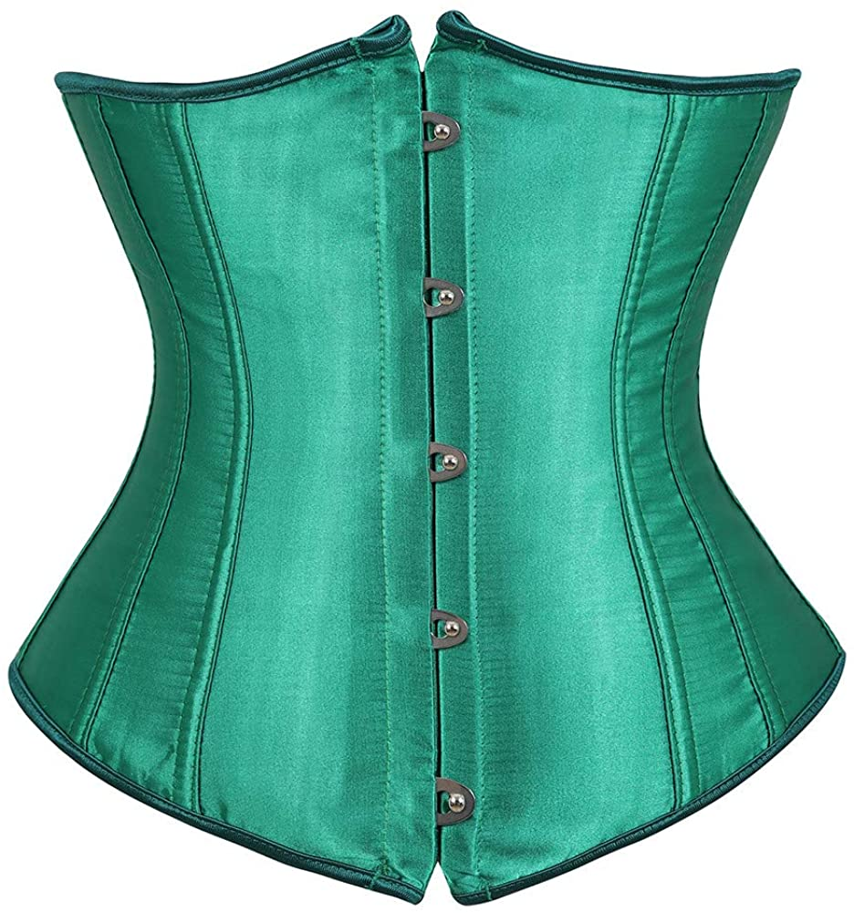 Frawirshau Women'S 9427 Lace up Boned Underbust Waist Trainer Corset Apparel & Accessories > Clothing > Underwear & Socks > Lingerie frawirshau Green-7055 Large 