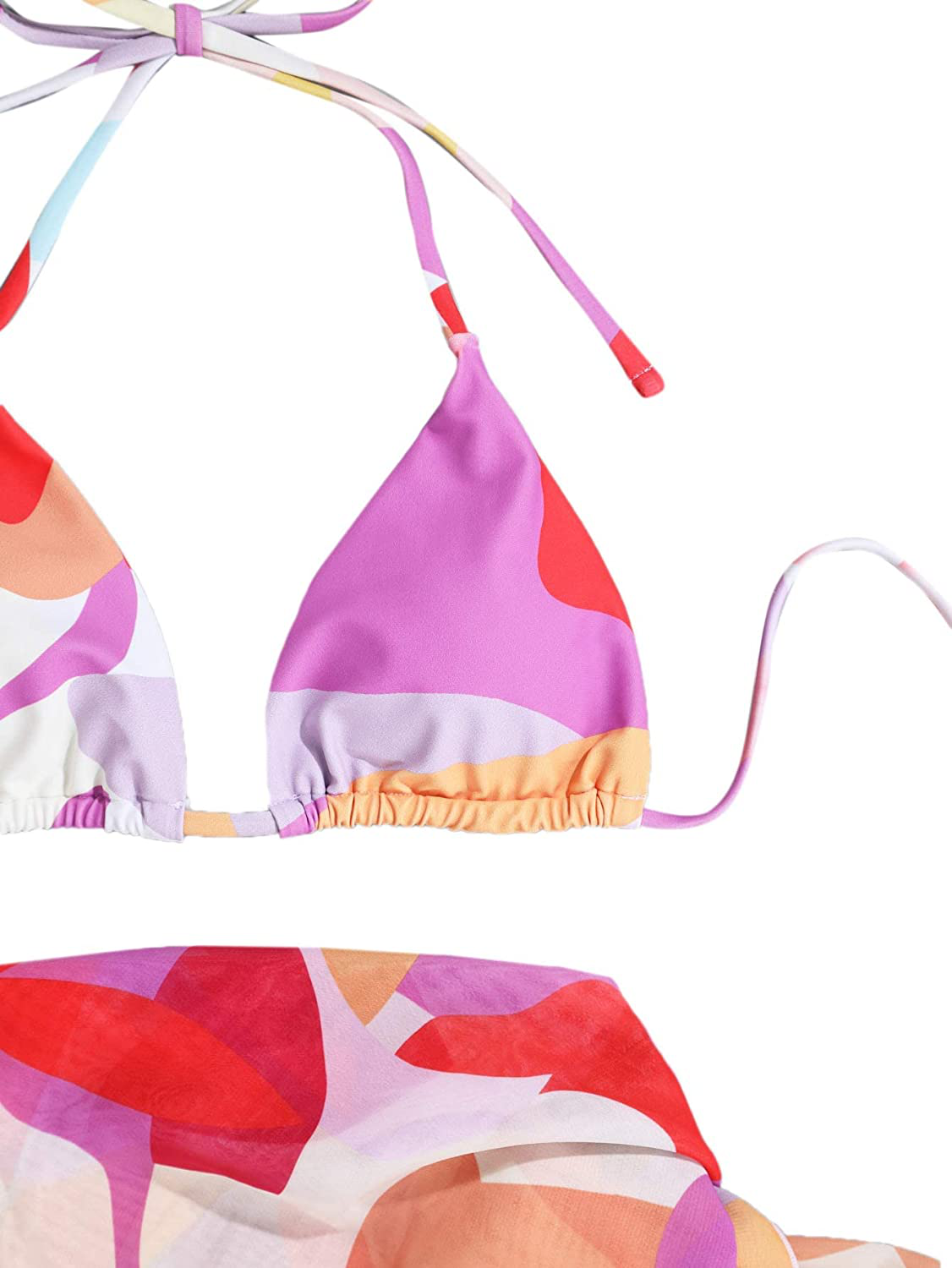 SOLY HUX Women'S 3 Piece Tie Dye Bikini Set Swimsuit with Sarongs Cover Ups Beach Skirt Bathing Suit Apparel & Accessories > Clothing > Swimwear Kylie Max   