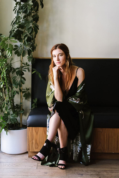 KIM+ONO Women'S Silk Kimono Robe Long - Floral Print Apparel & Accessories > Clothing > Sleepwear & Loungewear > Robes KIM+ONO   