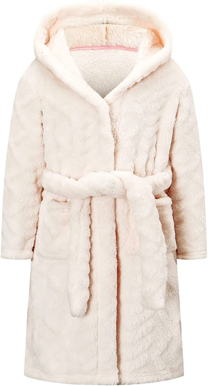 Umeyda Girls Robe,Cute & Fleece Hooded Robe with Belt for Girls, 12 Months - 18 Years Apparel & Accessories > Clothing > Sleepwear & Loungewear > Robes Kylie Max   