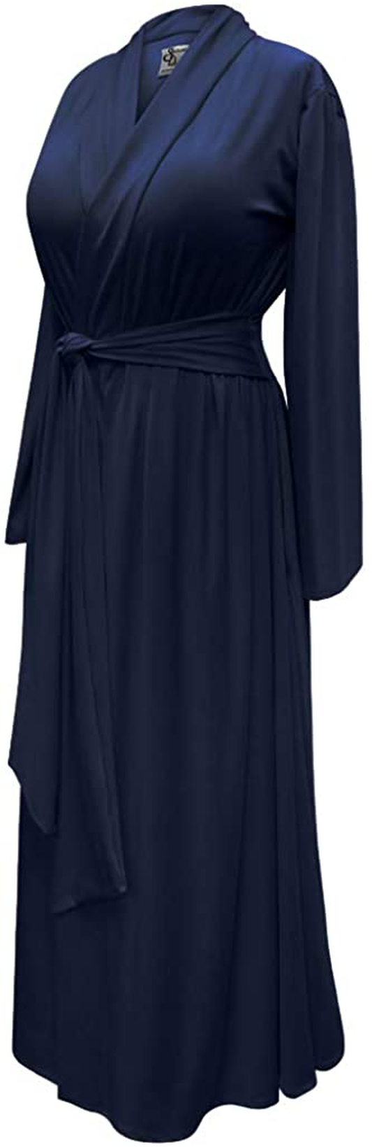 Sanctuarie Designs plus Size Navy Retro 1940'S Long Dressing Gown Robe Cotton Rayon W/Attached Belt Apparel & Accessories > Clothing > Sleepwear & Loungewear > Robes Sanctuarie Designs Rayon: Soft & Stretchy (Thicker, Med.Weight) 6X 