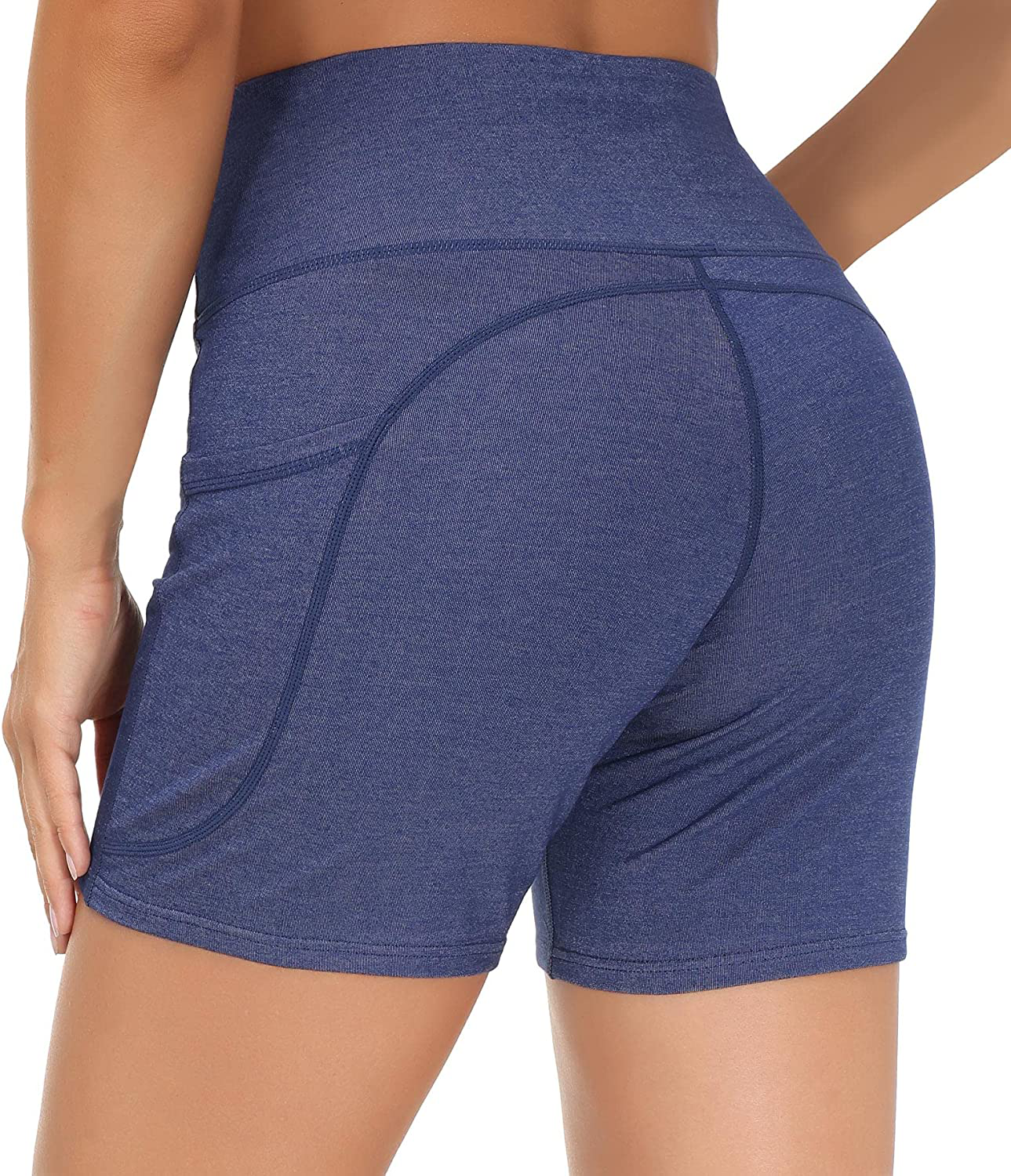 Dragon Fit High Waist Yoga Shorts for Women with 2 Side Pockets Tummy Control Running Home Workout Shorts Apparel & Accessories > Clothing > Shorts Kylie Max   
