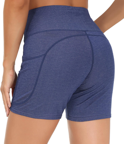Dragon Fit High Waist Yoga Shorts for Women with 2 Side Pockets Tummy Control Running Home Workout Shorts Apparel & Accessories > Clothing > Shorts Kylie Max   
