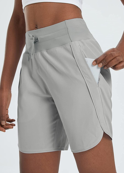 BALEAF Women'S 7" Long Shorts Lightweight for Running Workout Hiking Unlined Zipper Pocket Quick Dry Apparel & Accessories > Clothing > Shorts Kylie Max   