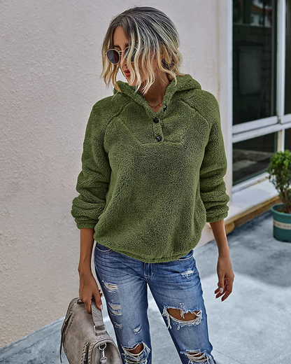 KIRUNDO Winter Women’S Fuzzy Fleece Hoodies Sweatshirts Casual Long Sleeves Shaggy Sherpa Pullover with Pockets Apparel & Accessories > Clothing > Activewear Kylie Max   