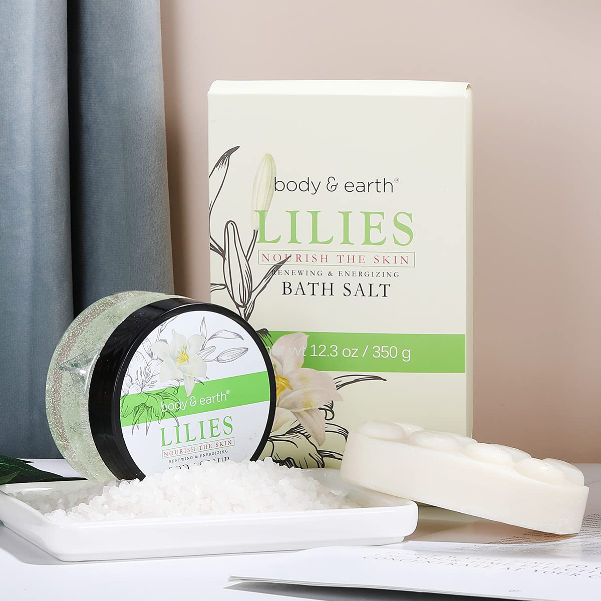 Gift Baskets for Women, Body & Earth Spa Basket Gifts for Women, Lily 10pc Spa Kit Gift Set with Bubble Bath, Shower Gel, Body Scrub, Body Lotion, Bath Salt, Birthday Gifts for Women Arts & Entertainment > Party & Celebration > Gift Giving BODY & EARTH   