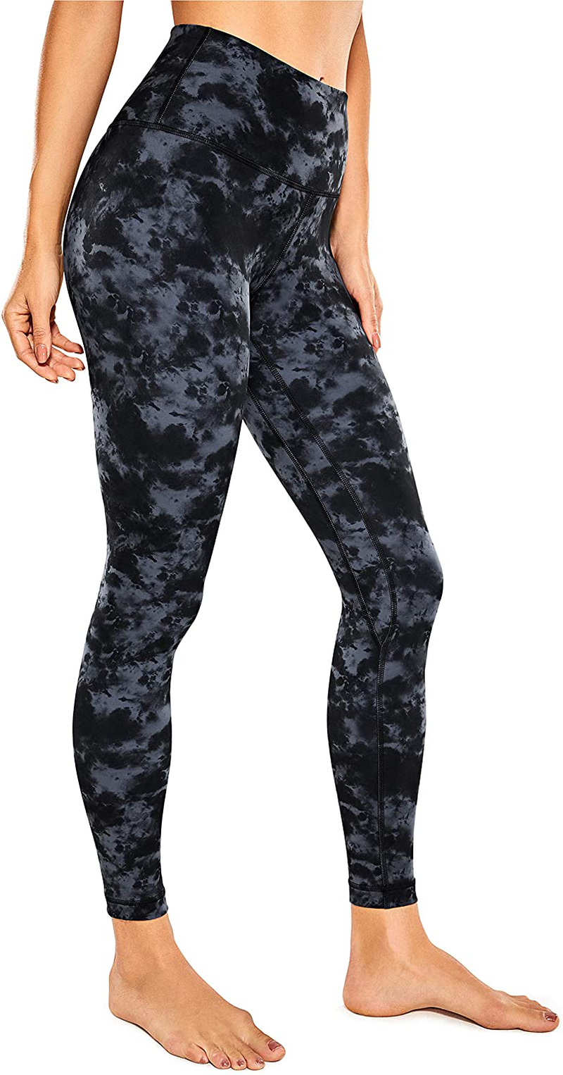 CRZ YOGA Women's Naked Feeling Yoga Pants 25 Inches - 7/8 High Waisted Workout Leggings Apparel & Accessories > Clothing > Activewear CRZ YOGA Tie Dye Blue Smoke X-Large 