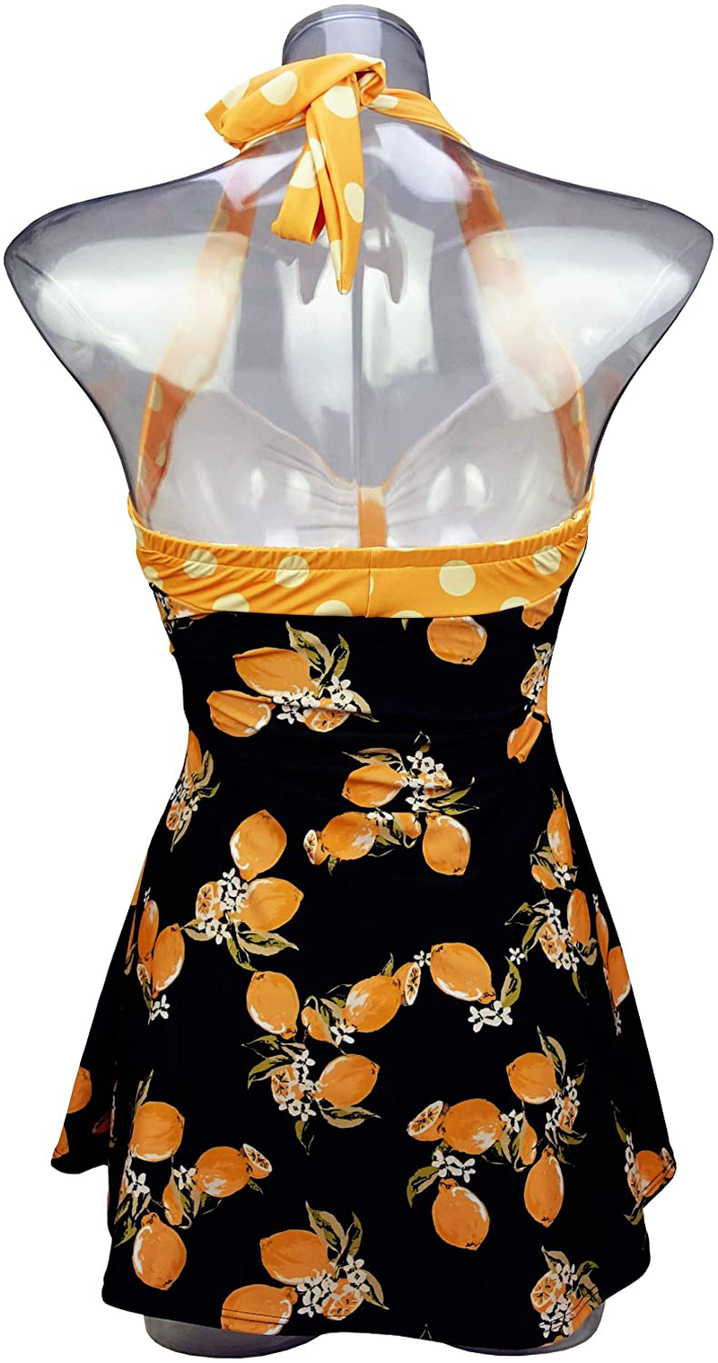 COCOSHIP Vintage Sailor Pin up Swimsuit Retro One Piece Skirtini Cover up Swimdress(Fba) Apparel & Accessories > Clothing > Swimwear Kylie Max   