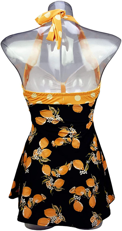 COCOSHIP Vintage Sailor Pin up Swimsuit Retro One Piece Skirtini Cover up Swimdress(Fba) Apparel & Accessories > Clothing > Swimwear Kylie Max   