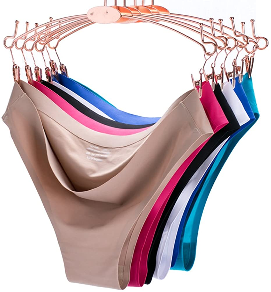 COSOMALL 6 Pack Women'S Invisible Seamless Bikini Underwear Half Back Coverage Panties Apparel & Accessories > Clothing > Underwear & Socks > Underwear COSOMALL 6 Pack Seamless Large 