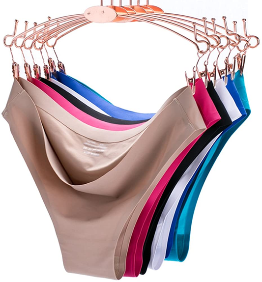 COSOMALL 6 Pack Women'S Invisible Seamless Bikini Underwear Half Back Coverage Panties Apparel & Accessories > Clothing > Underwear & Socks > Underwear COSOMALL 6 Pack Seamless Large 