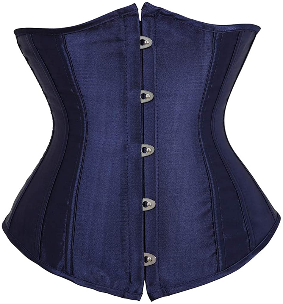 Frawirshau Women'S 9427 Lace up Boned Underbust Waist Trainer Corset Apparel & Accessories > Clothing > Underwear & Socks > Lingerie frawirshau Navy-7055 Waist:36"-37"/4XL 
