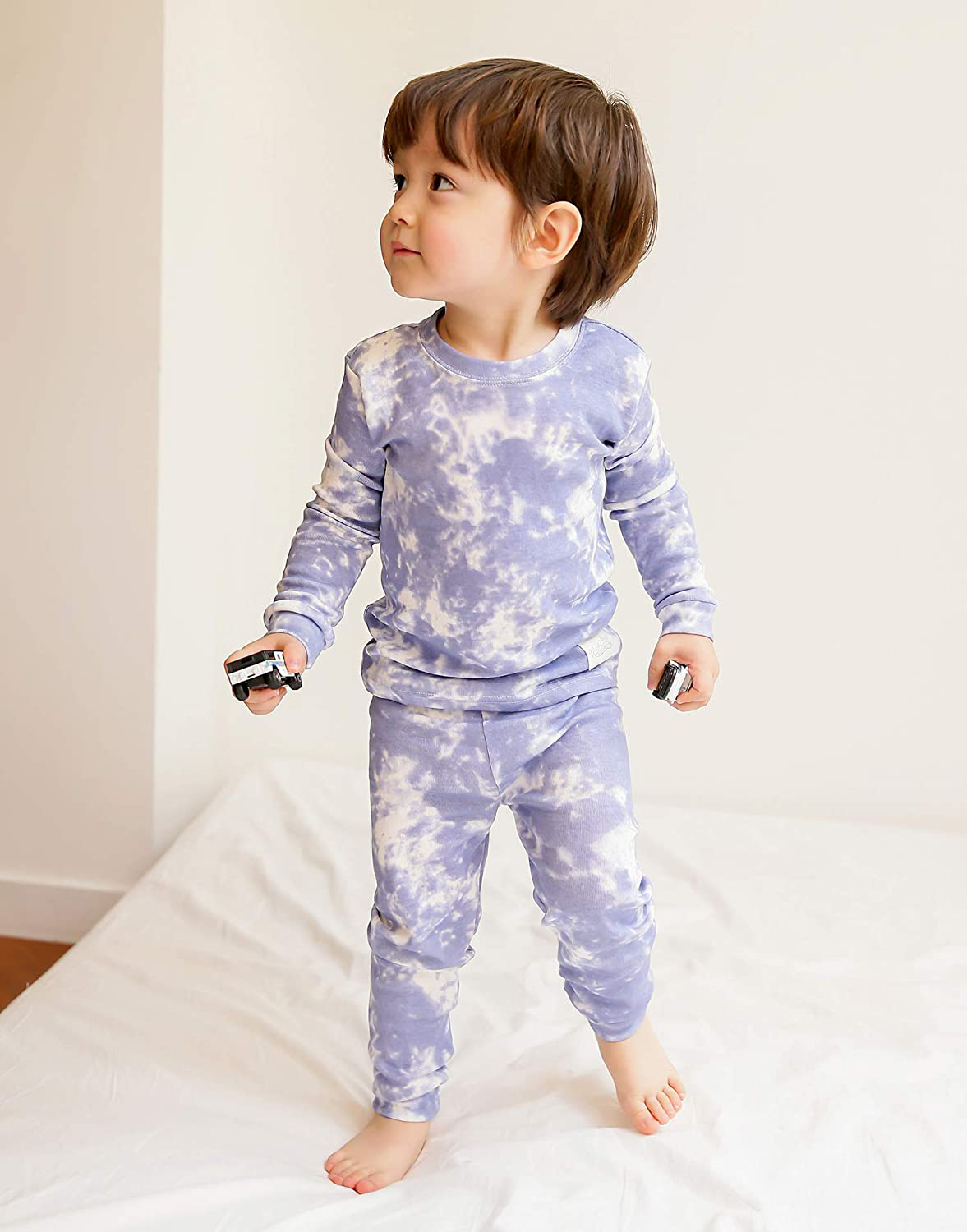 VAENAIT BABY 12M-12 Toddler Kids Boys Girls 100% Cotton Marbling Sung Fit Sleepwear Pajamas 2Pcs Pjs Set Apparel & Accessories > Clothing > Sleepwear & Loungewear > Pajamas Kylie Max   