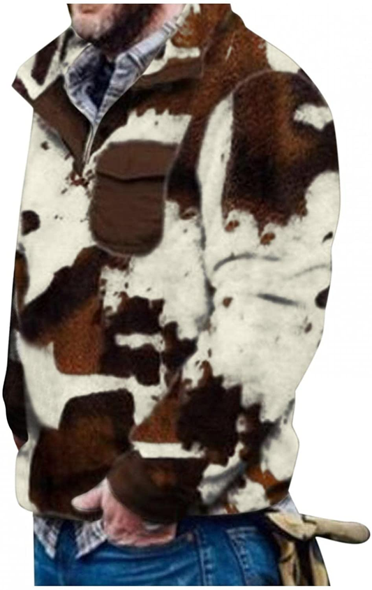 Merthy Mens Warm Camo Plush Henely Shirts Sherpa Fleece Jackets Long Sleeve Stand Collar Thermal Stylish Printed Outwear Apparel & Accessories > Clothing > Underwear & Socks > Shapewear Merthy Brown 3X-Large 