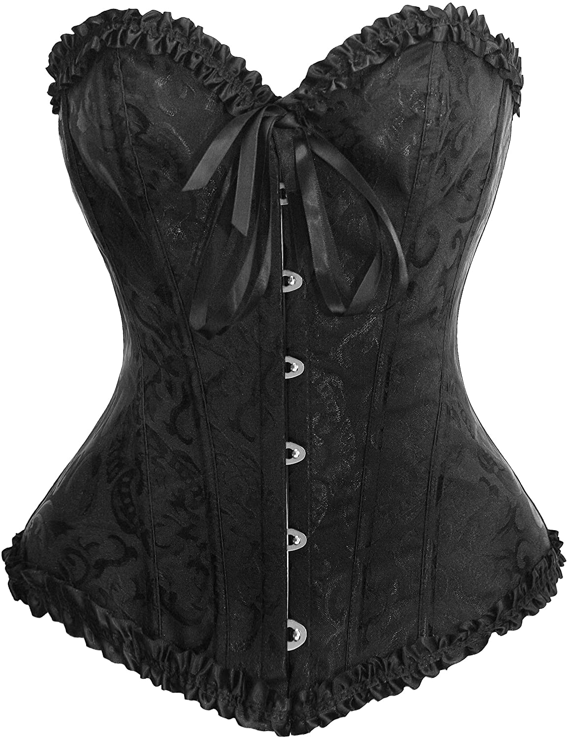 Bslingerie Womens Waist Cincher Bustier Boned Corset Apparel & Accessories > Clothing > Underwear & Socks > Lingerie Bslingerie Black-2 Large 