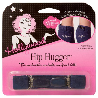 Hollywood Fashion Secrets Hip Hugger, One Size, Figure Slimming No Buckle No Bulk Elastic Band Belt Alternative, Navy Apparel & Accessories > Clothing Accessories > Belts Hollywood Fashion Secrets Navy  