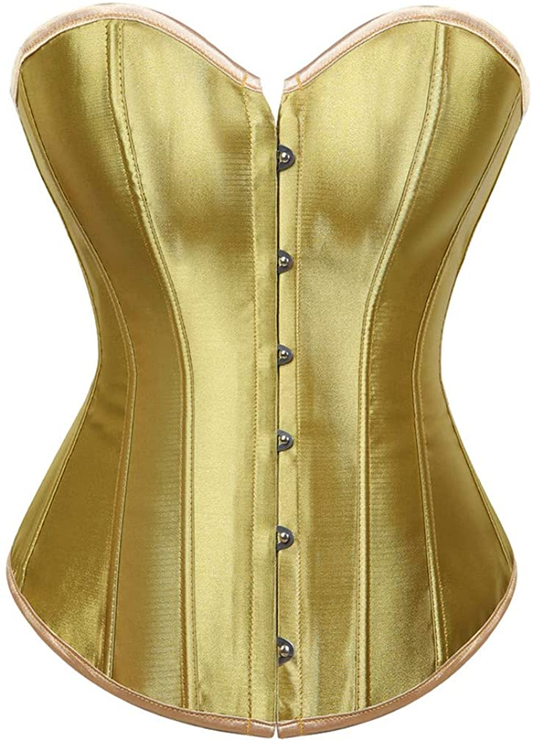 Corsets for Women plus Size Black Corset Sexy Bustier Corset Top Lingerie Apparel & Accessories > Clothing > Underwear & Socks > Lingerie frawirshau Gold X-Large 
