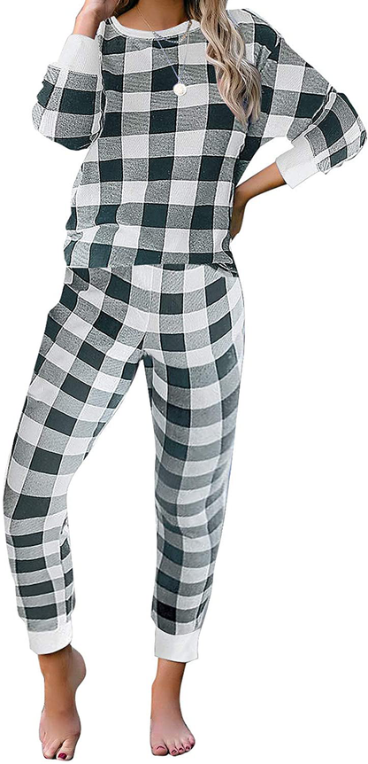 luvamia Women Tie Dye Pajama Sets Long Sleeve Tops and Pants PJ Sets Joggers Loungewear Sleepwear Apparel & Accessories > Clothing > Sleepwear & Loungewear > Pajamas KYLIE MAX A Christams Plaid XX-Large 