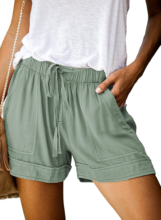 Dokotoo Womens Comfy Drawstring Casual Elastic Waist Pocketed Shorts Apparel & Accessories > Clothing > Shorts Kylie Max   