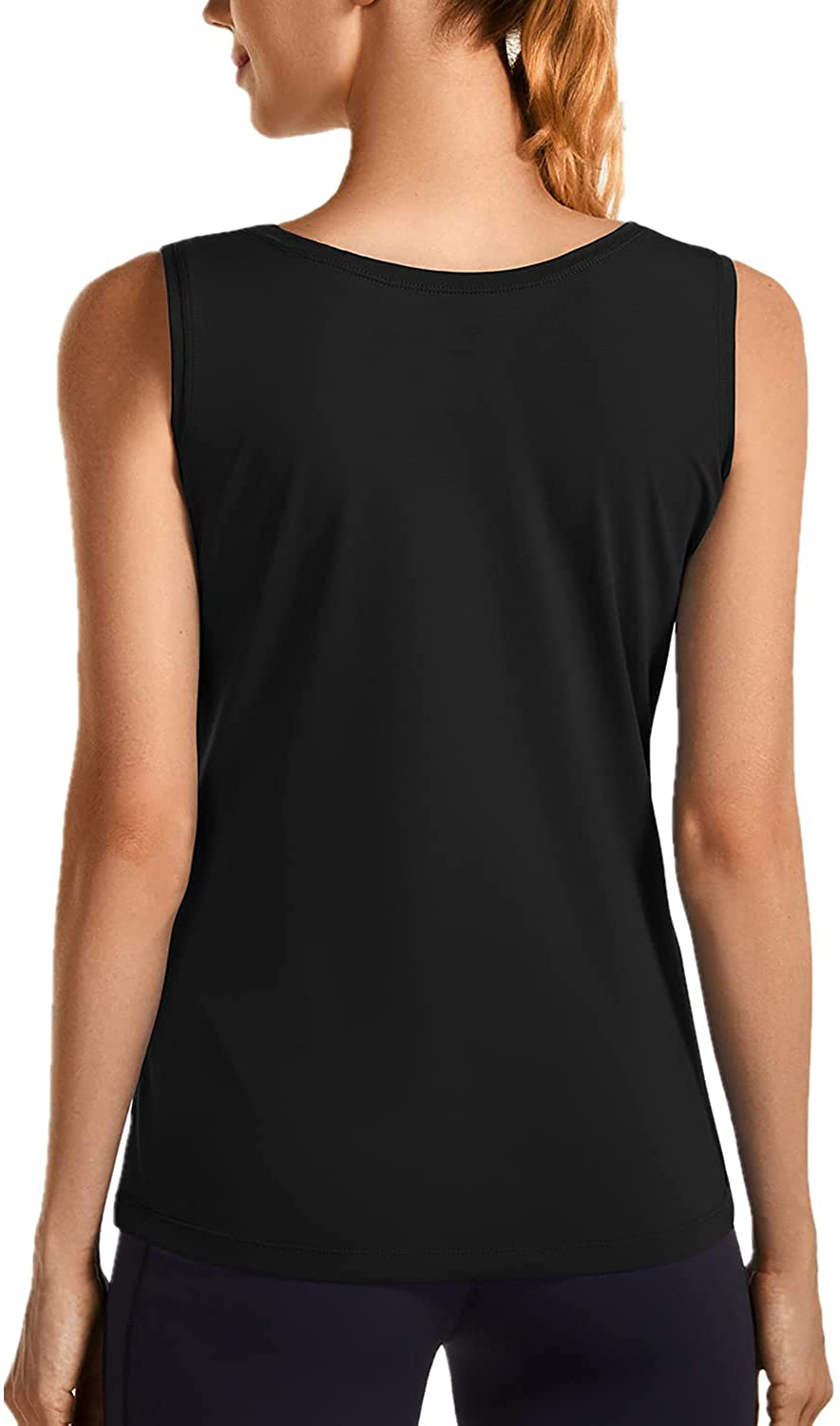 BALEAF Women'S Wide Strap Cotton Workout Tank Tops Yoga Crewneck Sleeveless Shirts Apparel & Accessories > Clothing > Activewear Kylie Max   