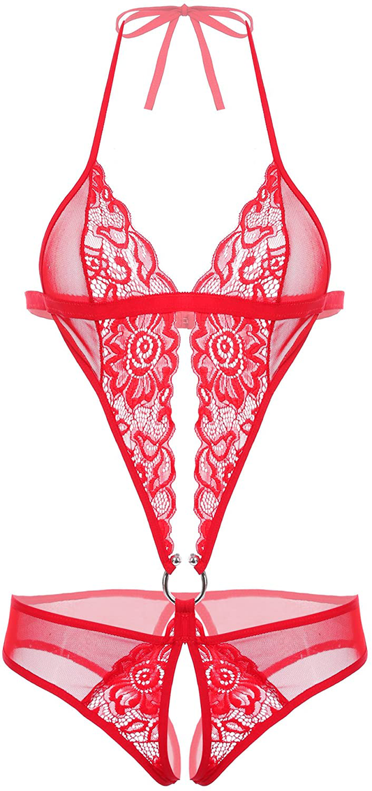 Avidlove Women Deep V Lingerie Lace Teddy One Piece Babydoll Mini Bodysuit Apparel & Accessories > Clothing > Underwear & Socks > Lingerie Kylie Max   