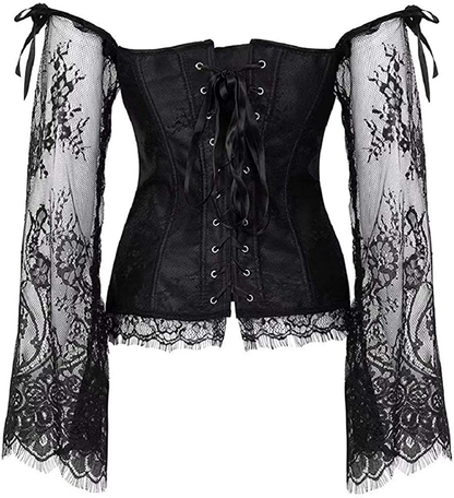 Corsets for Women Overbust Bustier Top Gothic Punk Sexy Shoulder Straps plus Size Apparel & Accessories > Clothing > Underwear & Socks > Lingerie SHYMMUO   