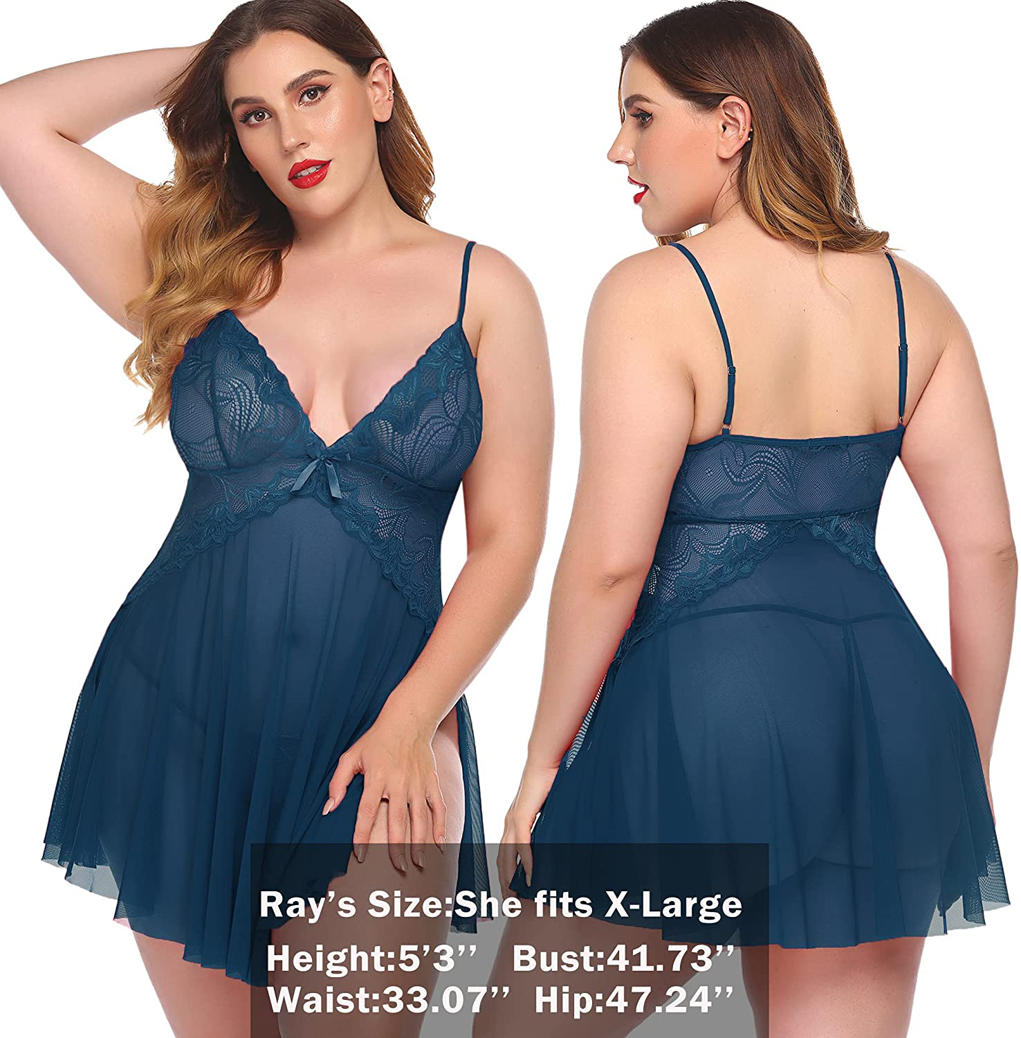Avidlove Women Lace Lingerie Babydoll Sexy Chemise Exotic Nightgowns Bridal Nightdress Apparel & Accessories > Clothing > Dresses Kylie Max   