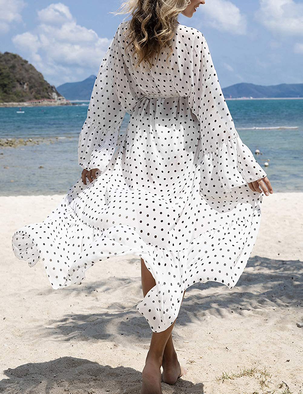 Bsubseach Womens Chiffon/Rayon Beach Blouses Kimono Cardigan Long Bikini Cover Up Apparel & Accessories > Clothing > Swimwear Kylie Max   